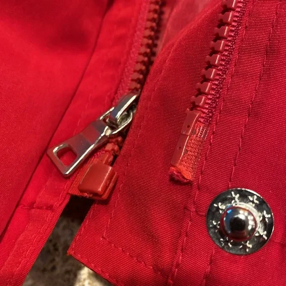 NWT FOG by London Fog Red Jacket Removable Hood Large FLAWS - Picture 7 of 15